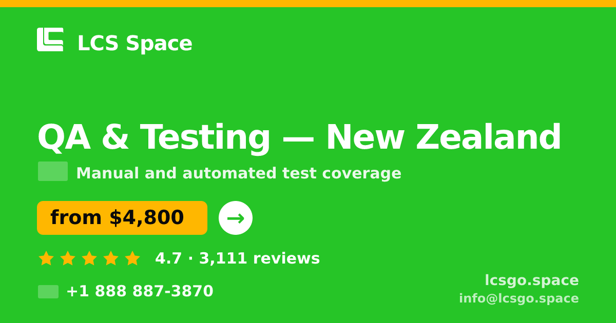 QA & Testing in Wellington — from $5,700, rated 4.7/5 by 2811 clients. LCS Space.