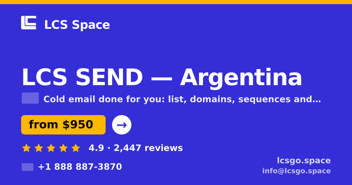 LCS SEND in Argentina — from $950/mo, rated 4.9/5 by 2447 clients. LCS Space.