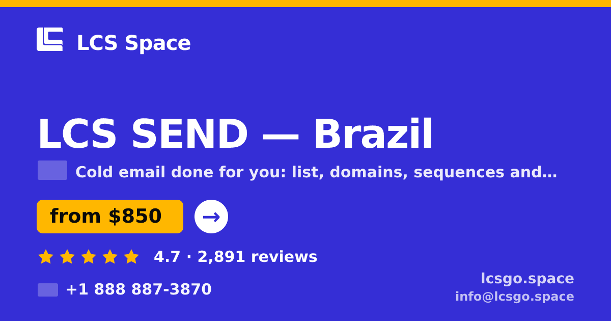 LCS SEND in Brazil — from $850/mo, rated 4.7/5 by 2891 clients. LCS Space.