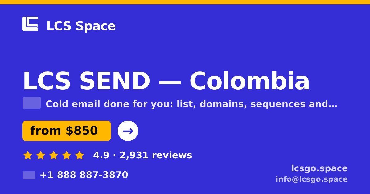 LCS SEND in Colombia — from $850/mo, rated 4.9/5 by 2931 clients. LCS Space.