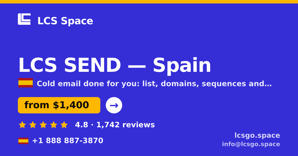 LCS SEND in Spain — from $1,400/mo, rated 4.8/5 by 1742 clients. LCS Space.