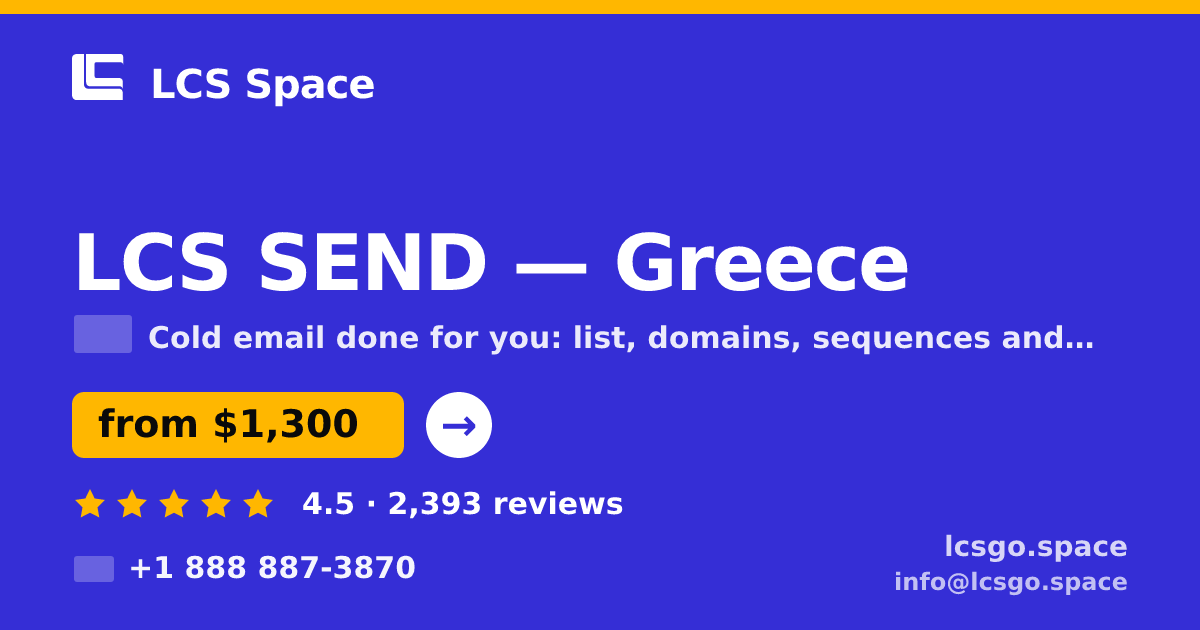 LCS SEND in Greece — from $1,300/mo, rated 4.5/5 by 2393 clients. LCS Space.