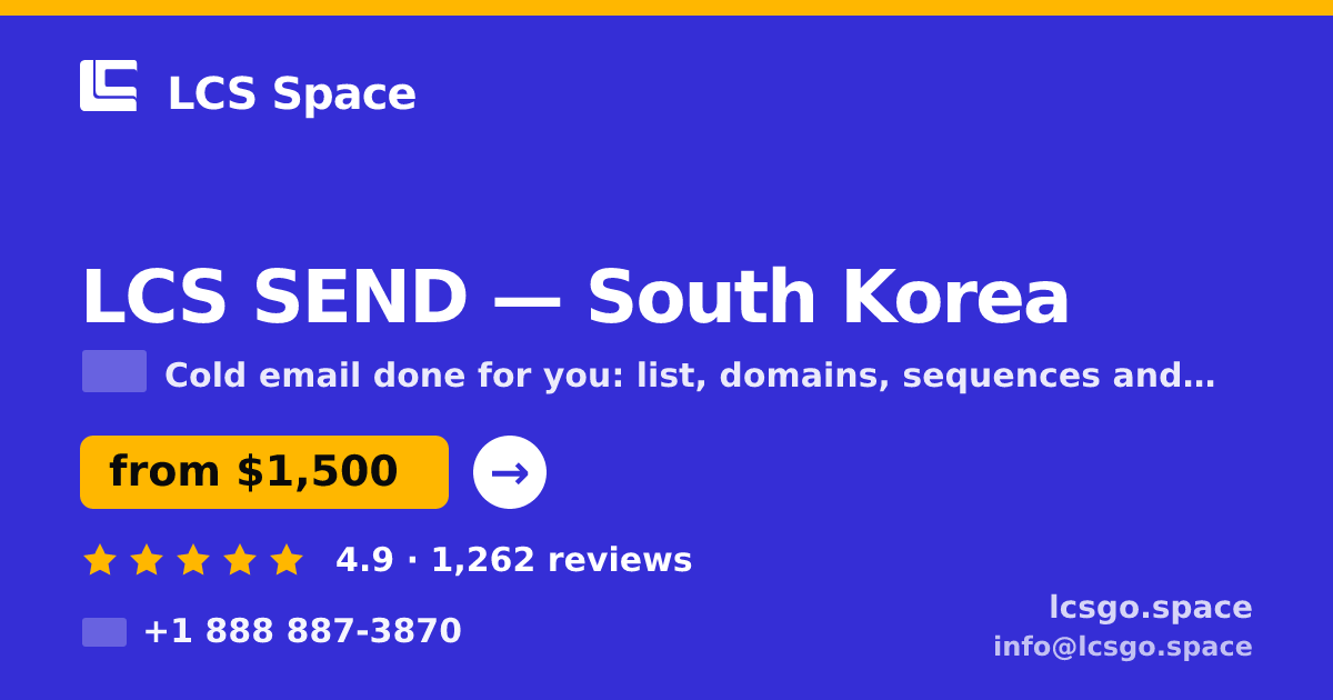 LCS SEND in South Korea — from $1,500/mo, rated 4.9/5 by 1262 clients. LCS Space.