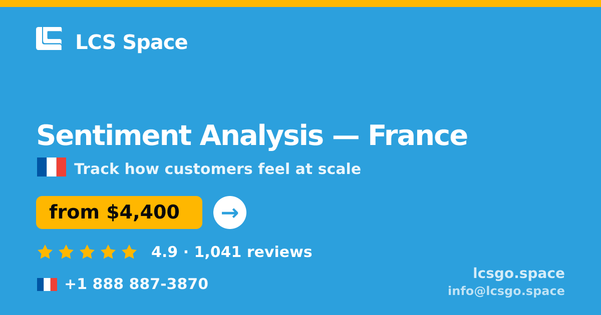 Sentiment Analysis in France — from $4,400, rated 4.9/5 by 1041 clients. LCS Space.