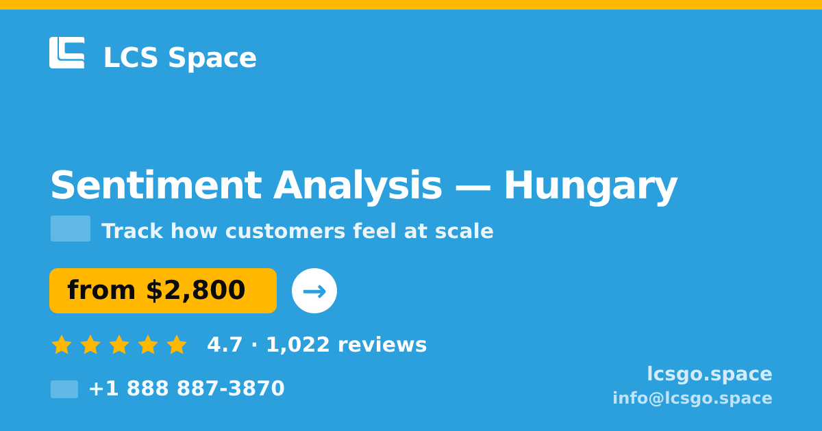 Sentiment Analysis in Hungary — from $2,800, rated 4.7/5 by 1022 clients. LCS Space.