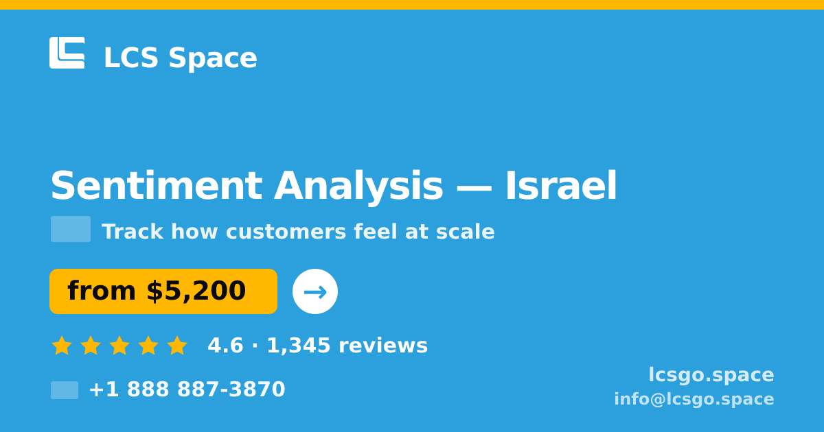 Sentiment Analysis in Haifa — from $4,800, rated 4.5/5 by 986 clients. LCS Space.