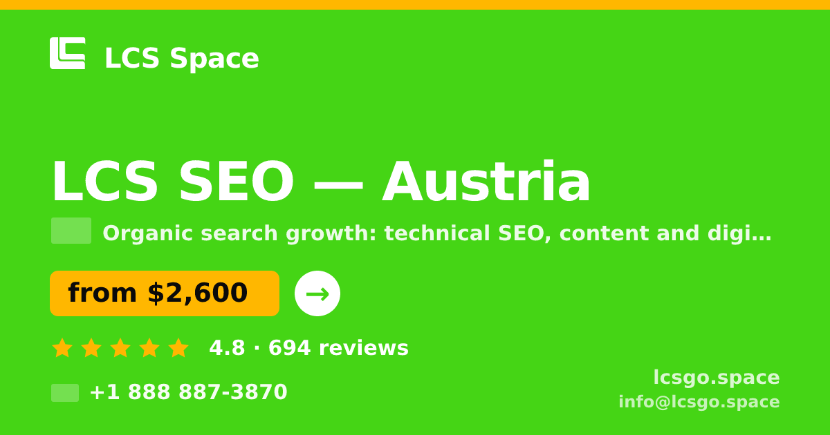 LCS SEO in Linz — from $2,000/mo, rated 4.6/5 by 1302 clients. LCS Space.