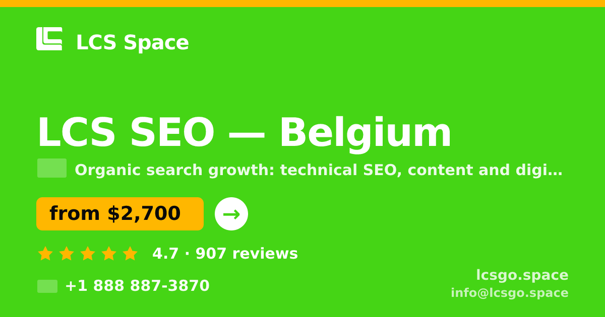 LCS SEO in Ghent — from $2,100/mo, rated 4.8/5 by 1288 clients. LCS Space.