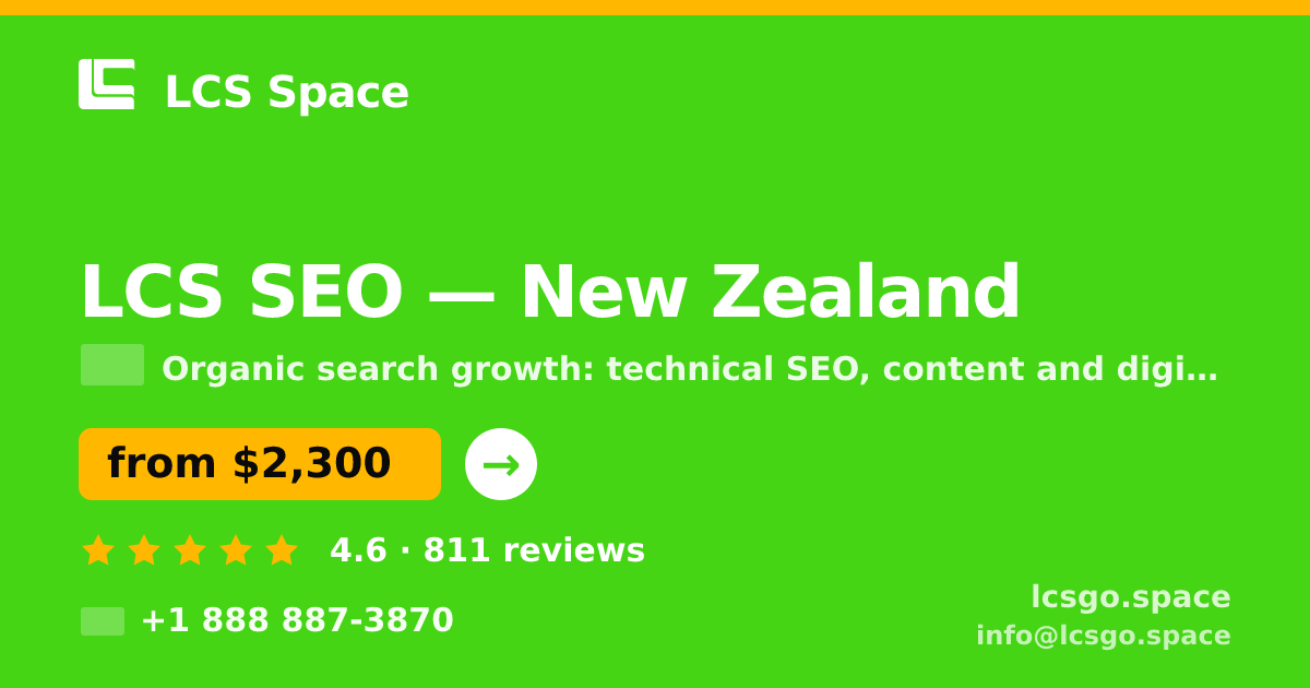 LCS SEO in Christchurch — from $2,600/mo, rated 4.6/5 by 1352 clients. LCS Space.