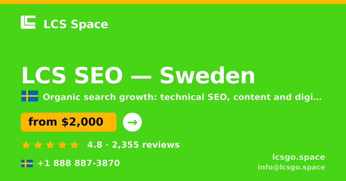 LCS SEO in Stockholm — from $2,800/mo, rated 4.9/5 by 1390 clients. LCS Space.