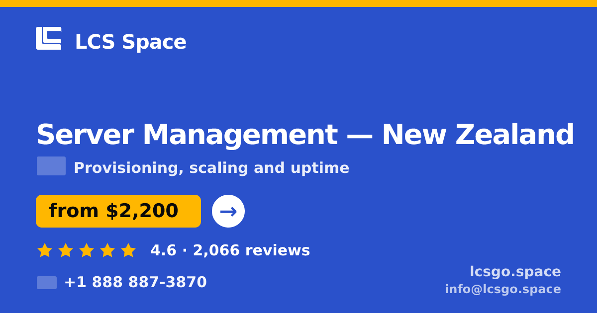 Server Management in Christchurch — from $2,900/mo, rated 4.9/5 by 1432 clients. LCS Space.