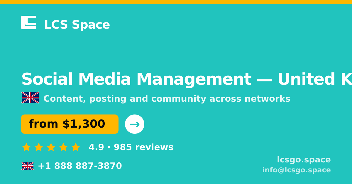 Social Media Management in Edinburgh — from $1,700/mo, rated 4.6/5 by 521 clients. LCS Space.