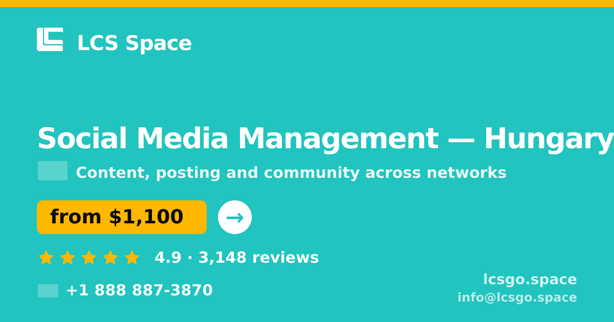Social Media Management in Hungary — from $1,100/mo, rated 4.9/5 by 3148 clients. LCS Space.
