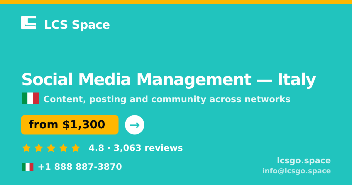 Social Media Management in Naples — from $1,100/mo, rated 4.5/5 by 2298 clients. LCS Space.