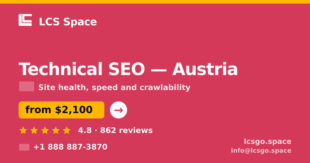 Technical SEO in Graz — from $2,400, rated 4.5/5 by 1426 clients. LCS Space.