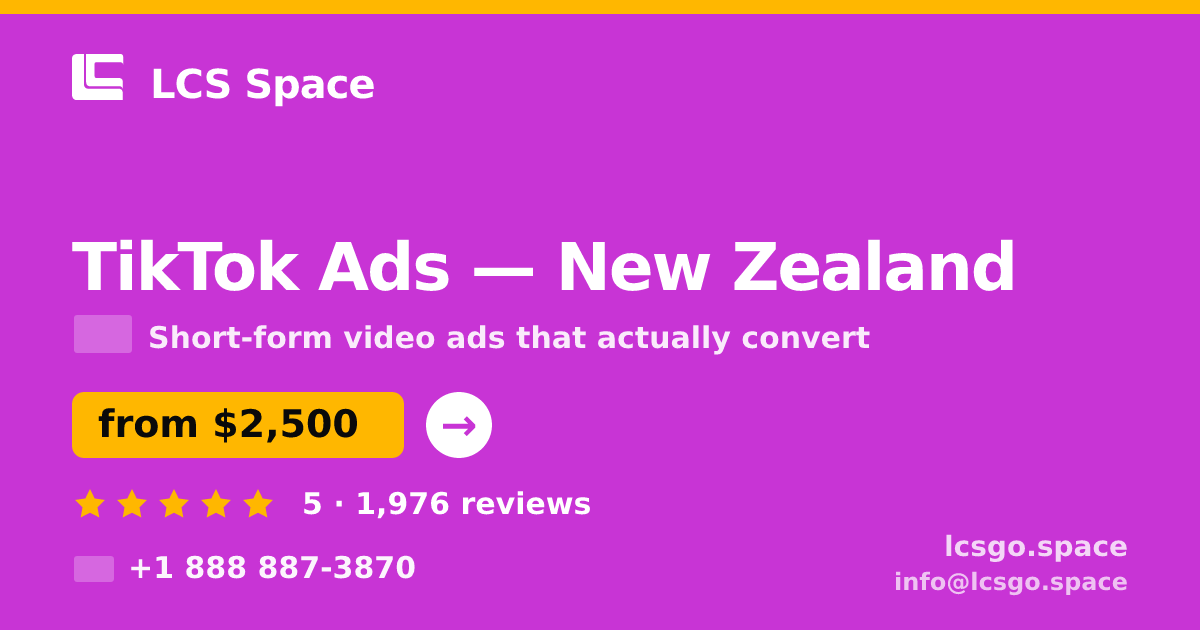 TikTok Ads in Christchurch — from $2,200/mo, rated 4.6/5 by 1754 clients. LCS Space.
