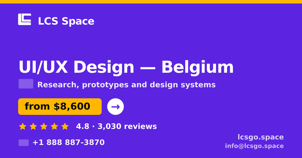 UI/UX Design in Ghent — from $8,300, rated 5/5 by 2820 clients. LCS Space.