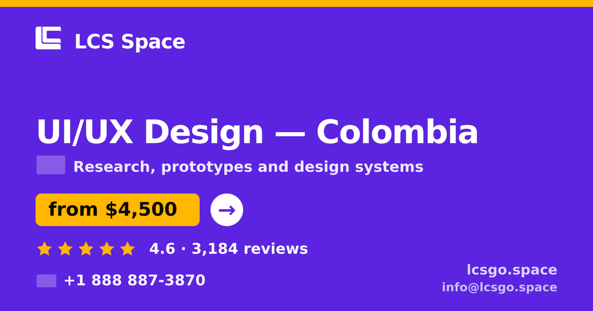 UI/UX Design in Colombia — from $4,500, rated 4.6/5 by 3184 clients. LCS Space.