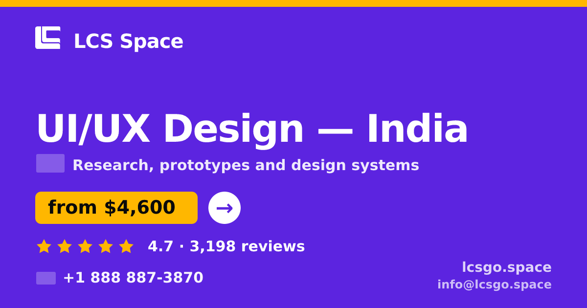 UI/UX Design in Hyderabad — from $2,700, rated 4.6/5 by 922 clients. LCS Space.