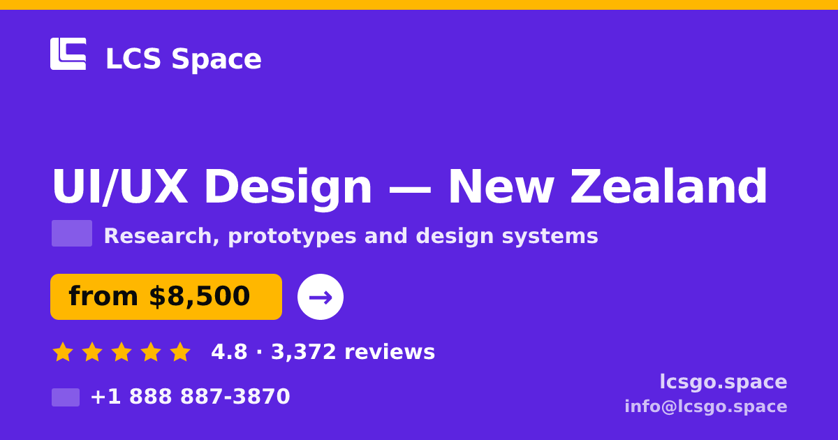 UI/UX Design in Christchurch — from $8,900, rated 4.7/5 by 1332 clients. LCS Space.