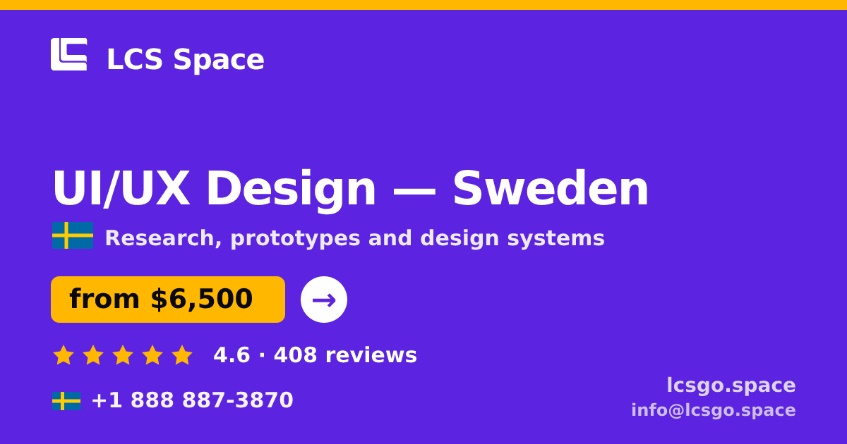 UI/UX Design in Malmö — from $7,000, rated 4.7/5 by 1009 clients. LCS Space.