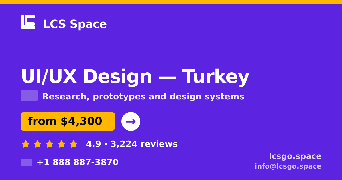 UI/UX Design in Turkey — from $4,300, rated 4.9/5 by 3224 clients. LCS Space.
