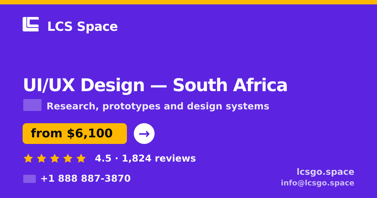 UI/UX Design in South Africa — from $6,100, rated 4.5/5 by 1824 clients. LCS Space.
