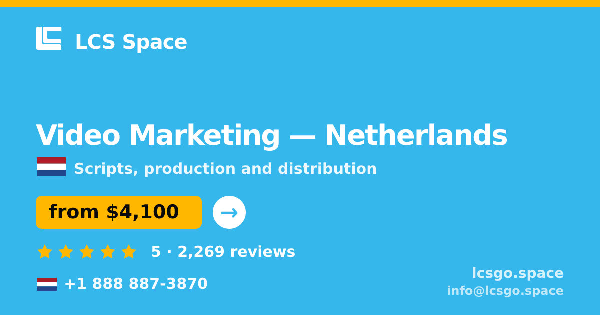 Video Marketing in The Hague — from $3,300, rated 4.8/5 by 2581 clients. LCS Space.