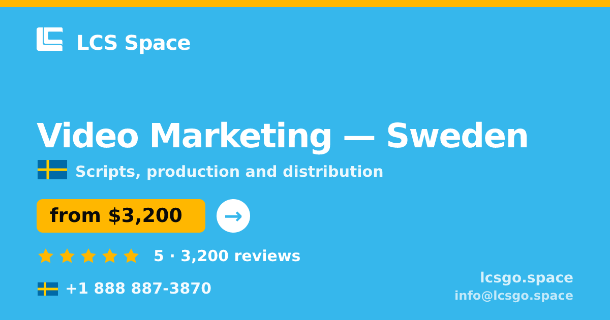 Video Marketing in Gothenburg — from $4,800, rated 5/5 by 2735 clients. LCS Space.