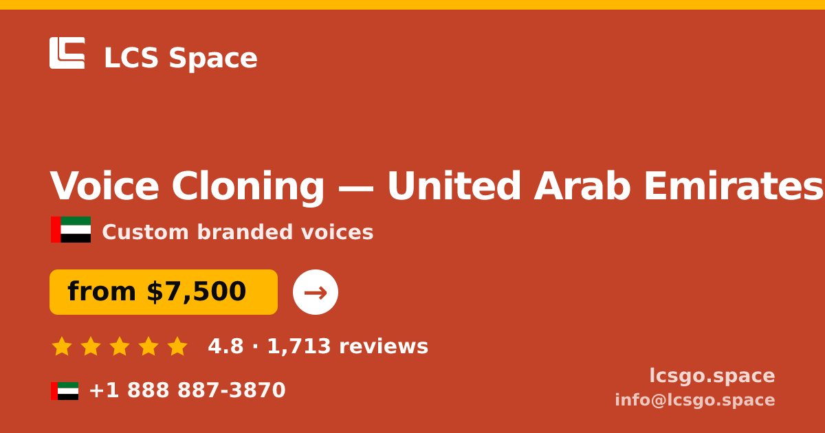 Voice Cloning in United Arab Emirates — from $7,500, rated 4.8/5 by 1713 clients. LCS Space.