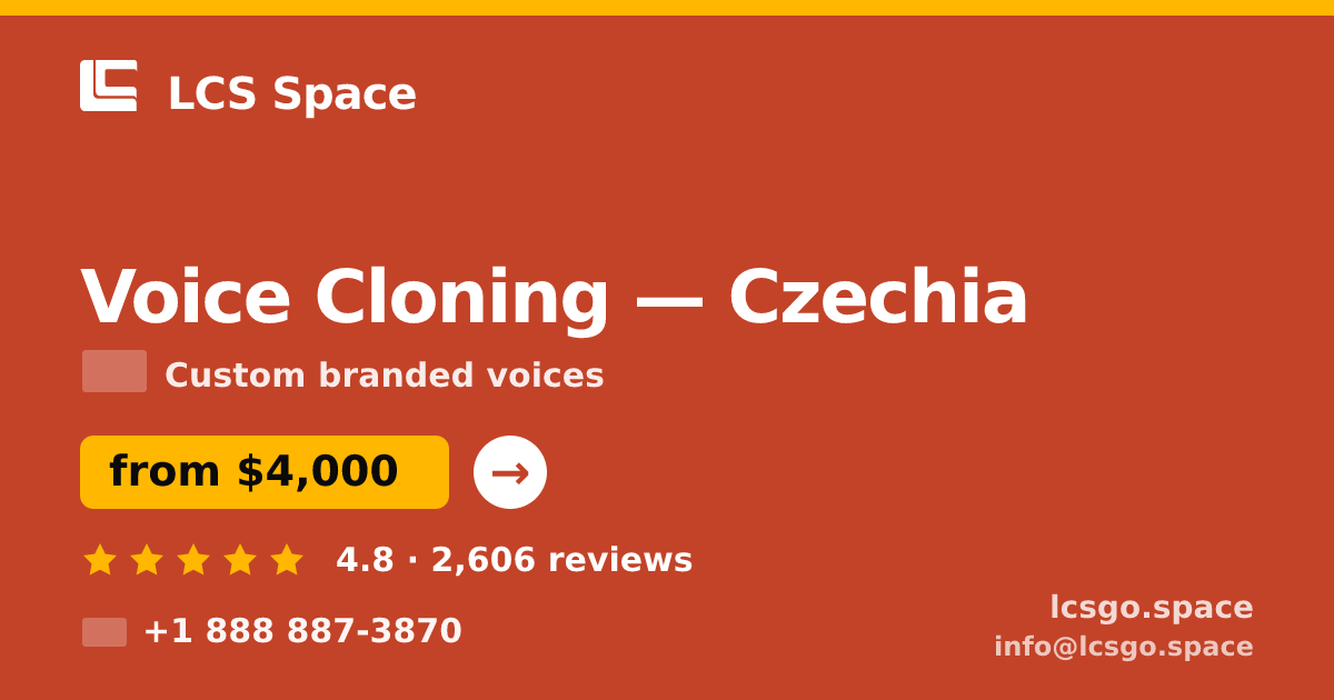 Voice Cloning in Czechia — from $4,000, rated 4.8/5 by 2606 clients. LCS Space.