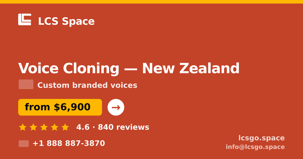 Voice Cloning in Wellington — from $7,200, rated 4.9/5 by 3088 clients. LCS Space.