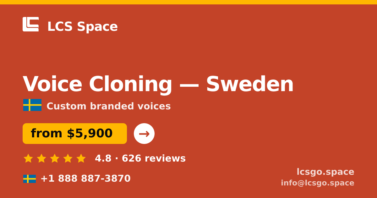 Voice Cloning in Stockholm — from $6,000, rated 4.6/5 by 975 clients. LCS Space.