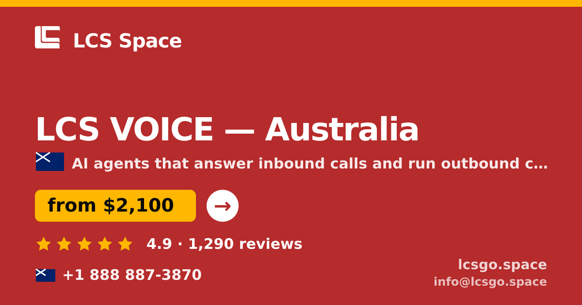 LCS VOICE in Australia — from $2,100/mo, rated 4.9/5 by 1290 clients. LCS Space.