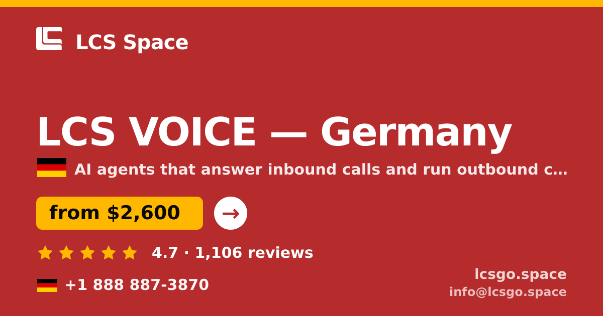 LCS VOICE in Germany — from $2,600/mo, rated 4.7/5 by 1106 clients. LCS Space.