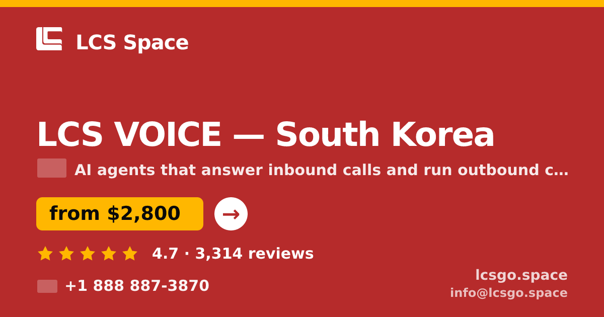 LCS VOICE in Incheon — from $2,200/mo, rated 4.8/5 by 1512 clients. LCS Space.