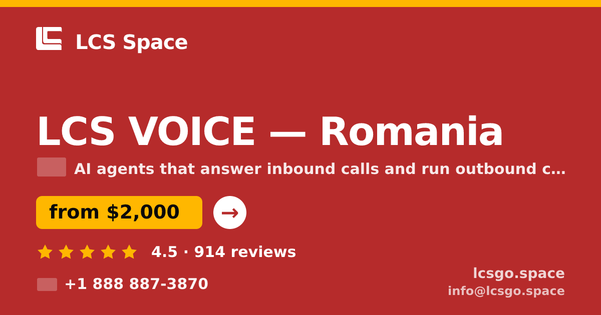 LCS VOICE in Romania — from $2,000/mo, rated 4.5/5 by 914 clients. LCS Space.
