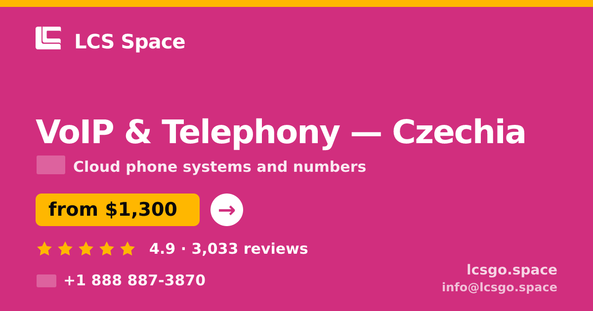 VoIP & Telephony in Czechia — from $1,300/mo, rated 4.9/5 by 3033 clients. LCS Space.