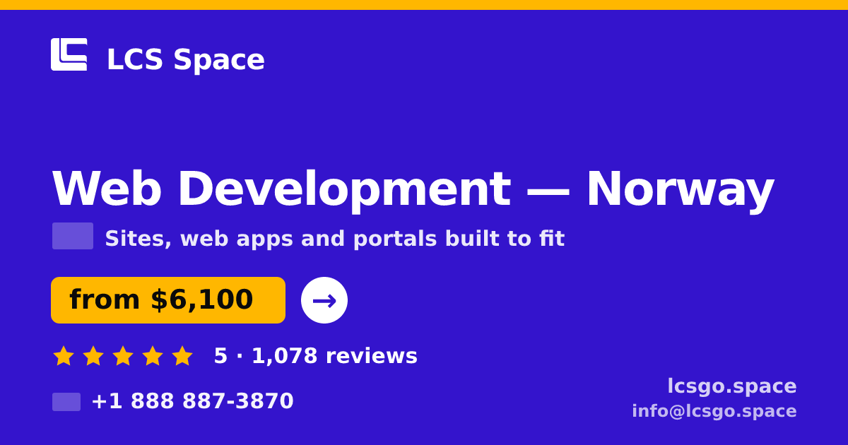 Web Development in Norway — from $6,100, rated 5/5 by 1078 clients. LCS Space.