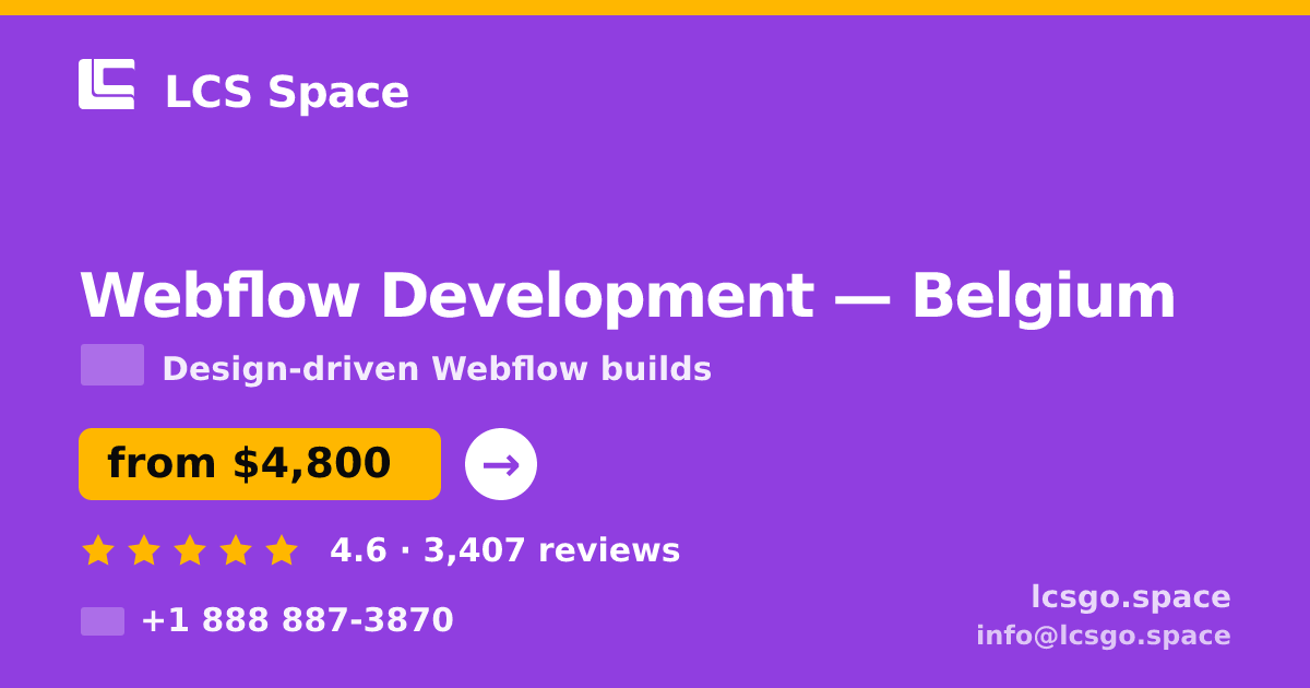 Webflow Development in Antwerp — from $6,200, rated 4.6/5 by 2244 clients. LCS Space.