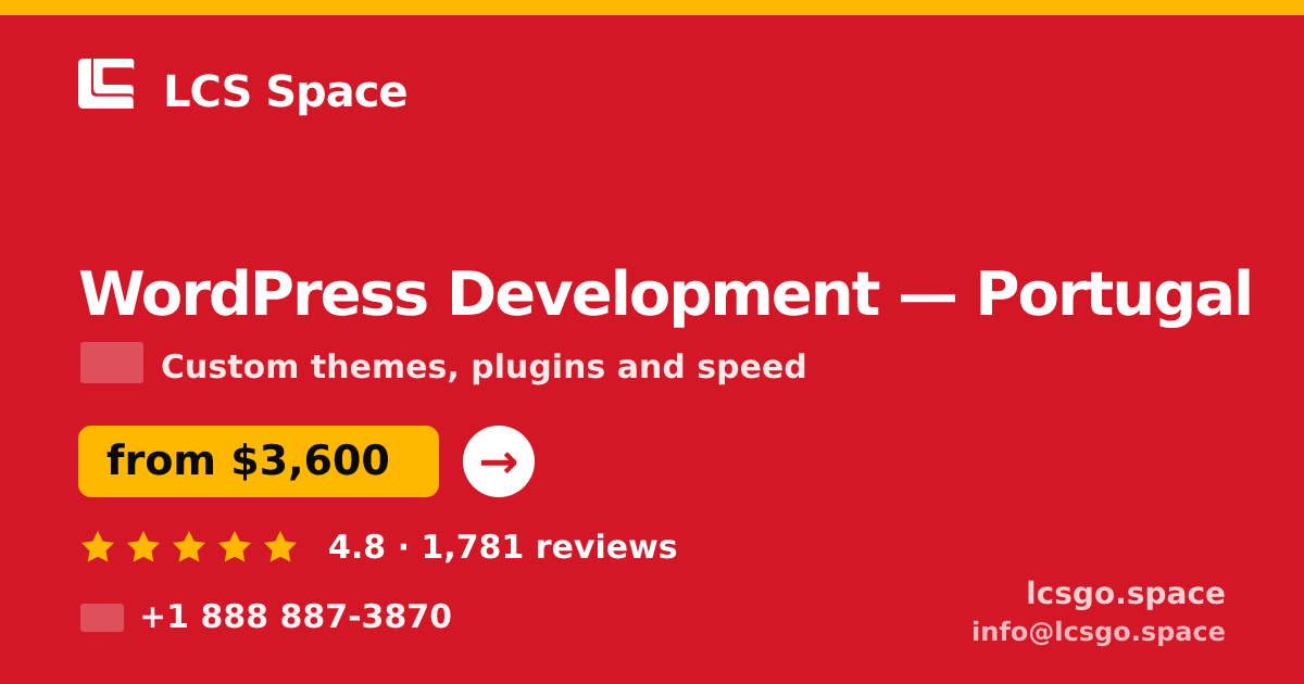 WordPress Development in Porto — from $3,000, rated 4.7/5 by 3268 clients. LCS Space.